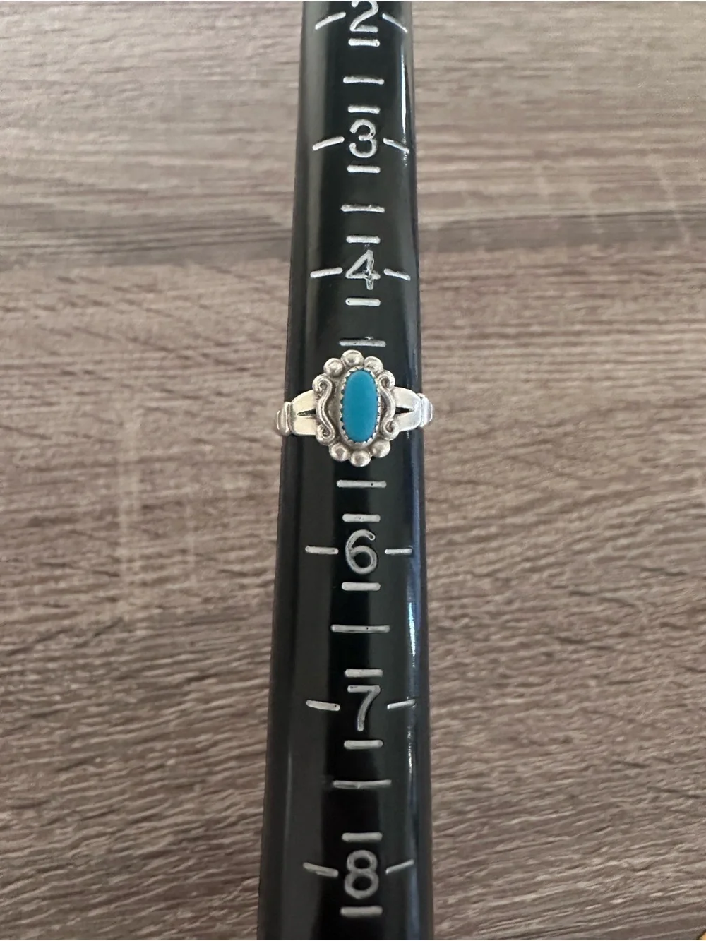 Vintage Native American Bell Trading Post Sterling Silver Turquoise Ring Size 5